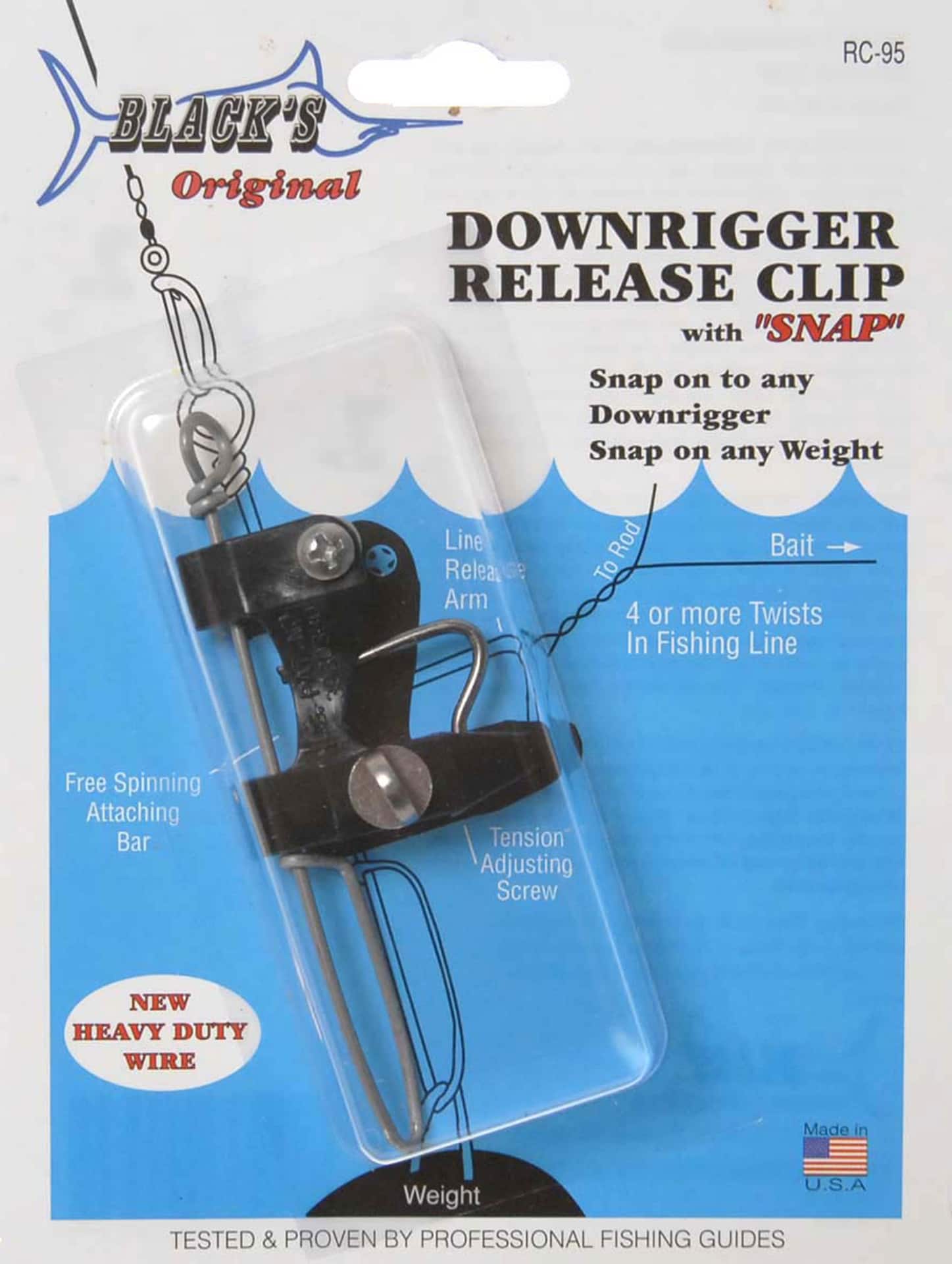Black's Original RC-95 Downrigger Release Clip with Snap