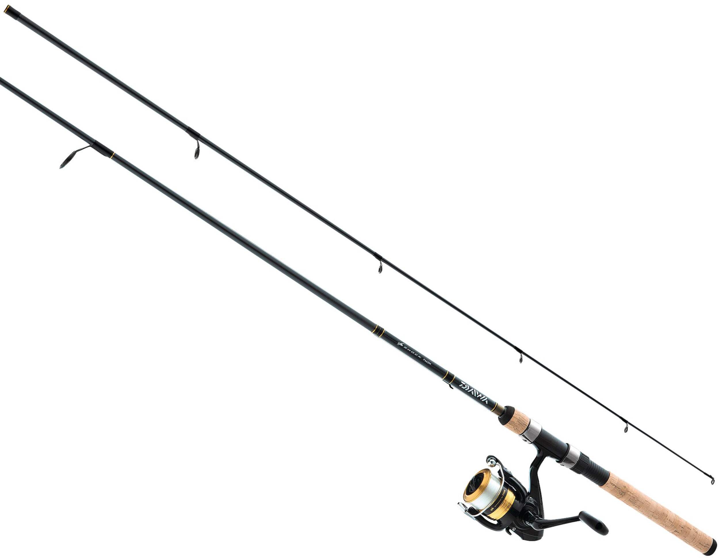 Daiwa D-Shock Spinning Fishing Rod and Reel Combo, Medium, Right Hand, 6.5-ft Front_Angled_Left
