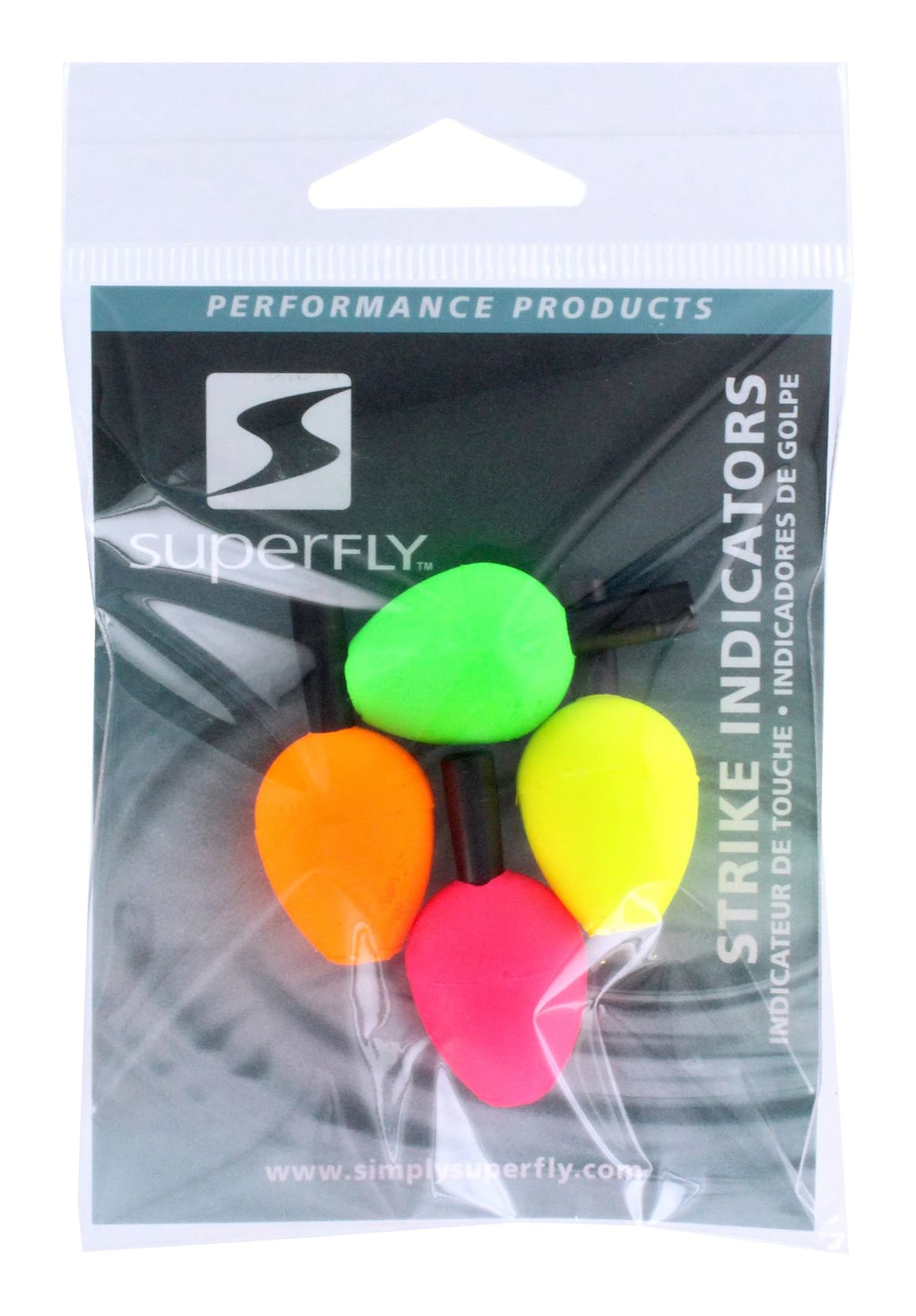 Superfly Strike Indicators Combo Pack, Pear Shaped, Floating, 4-pc,  Assorted Colours