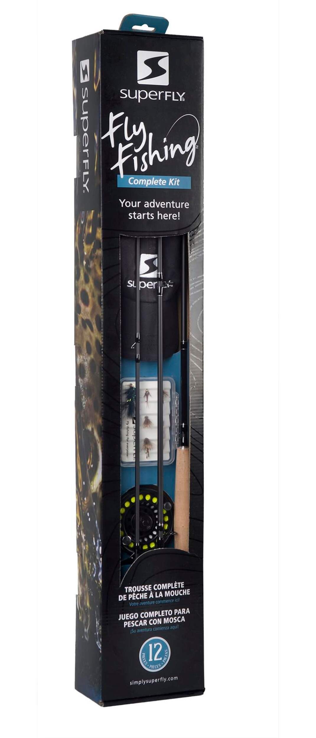 Superfly Complete Fly Fishing Kit, Medium, 5-pc Front_Three_Fourths_Angled_Right