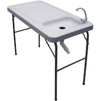 PDG Outdoor Portable Fish & Game Cleaning Table with Built-In Sink & Tap