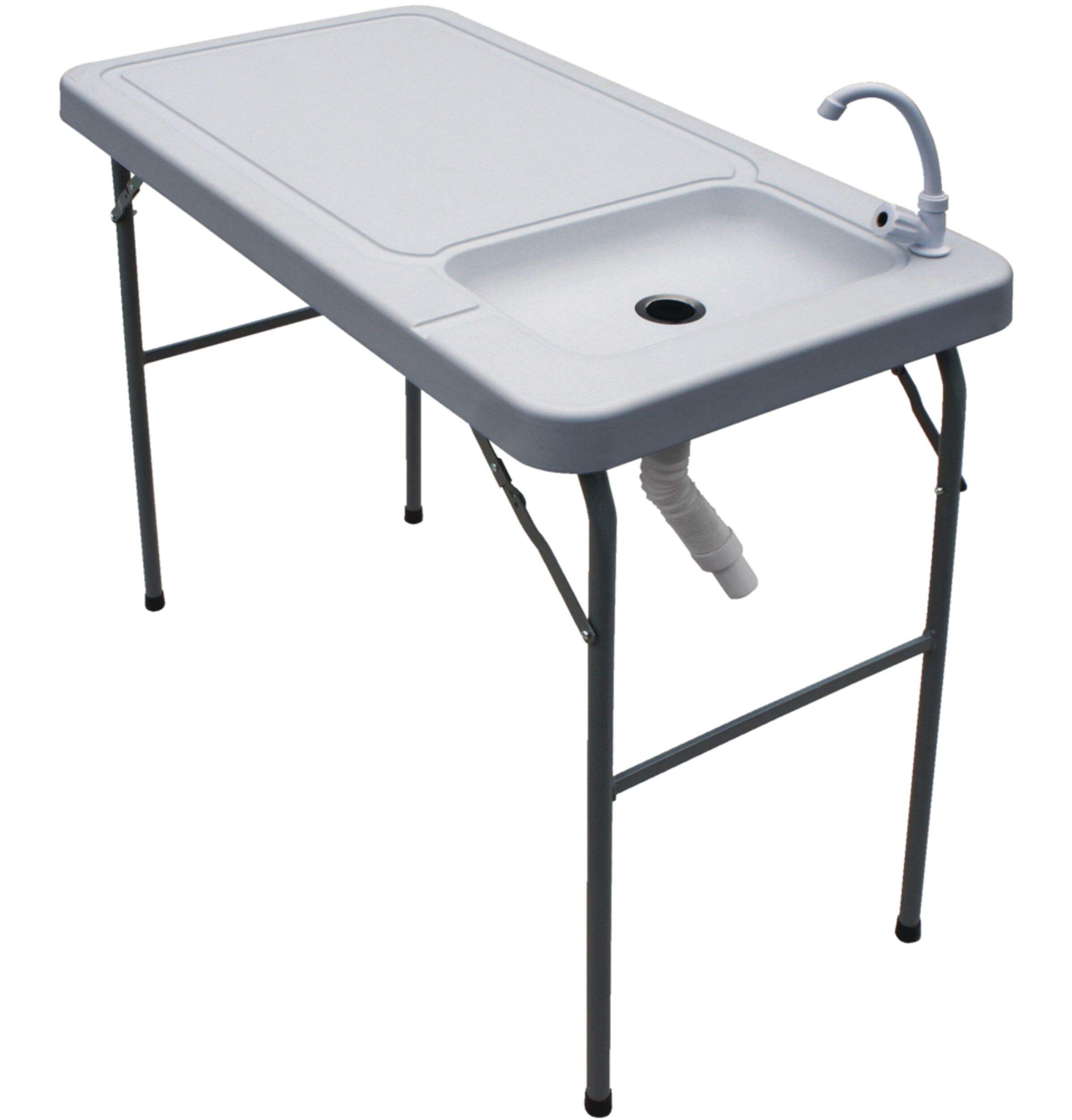 PDG Outdoor Portable Fish & Game Cleaning Table with Built-In Sink & Tap Front_Three_Fourths_Angled_Left