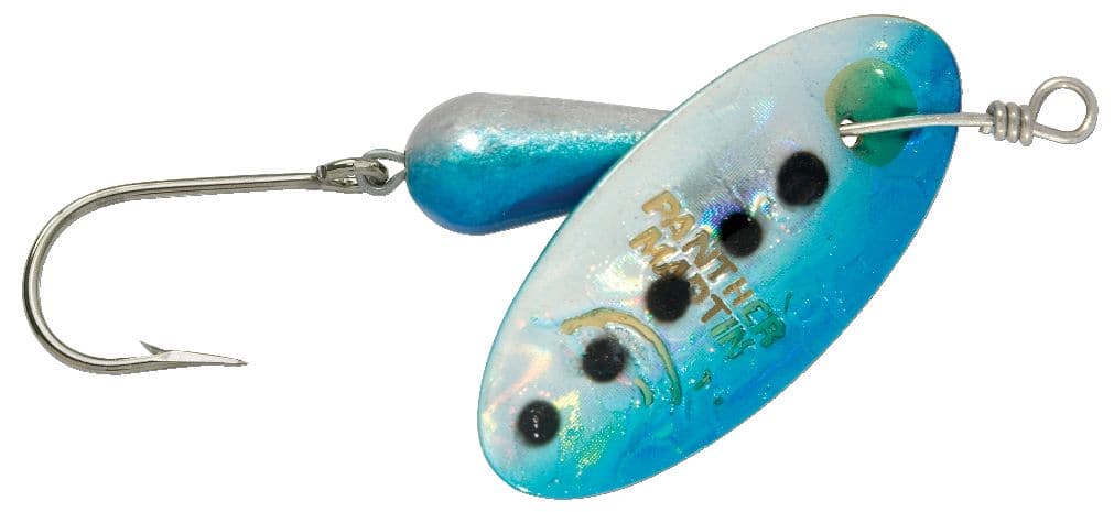 Panther Martin Holographic Fly Fishing Spinner, Blue/Silver, 1/8