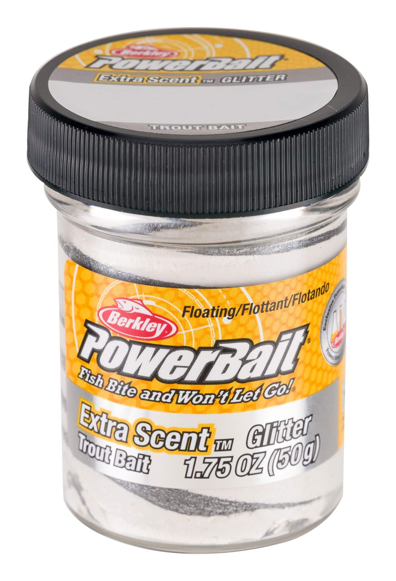  Berkley PowerBait® Natural Glitter Trout Bait, Rainbow, Jar :  Artificial Fishing Bait : Sports & Outdoors