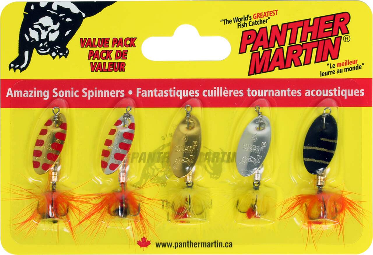 Panther Martin ProPack Deluxe Spinner with Fly, Treble Hook #4, 5