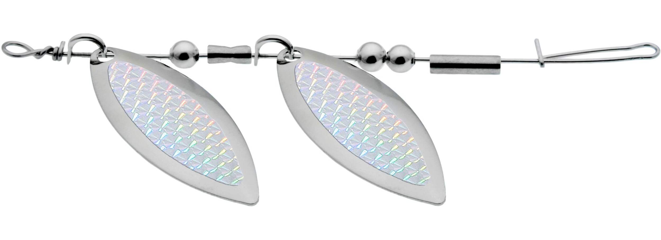 Gibbs Delta Single Willow Leaf Spinner Lure, Silver Hex, 1-in Side_Left