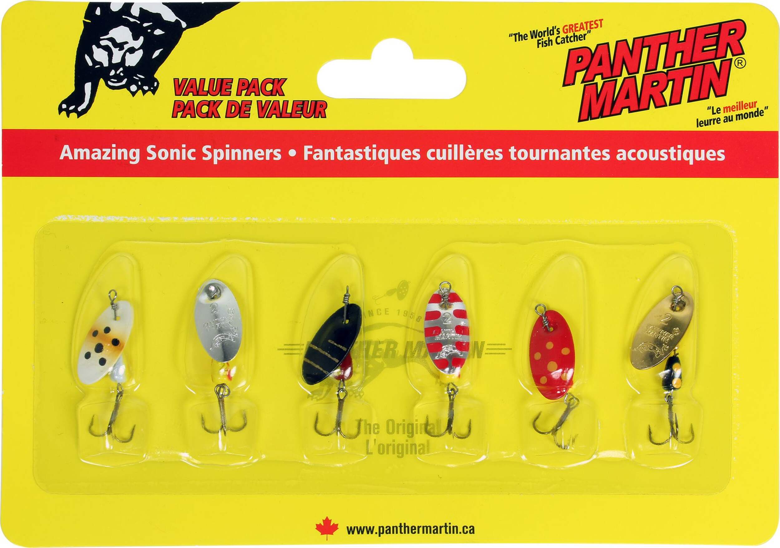 Panther Martin Regular Spinner, Treble Hook #2, 6-pk Front_Flat