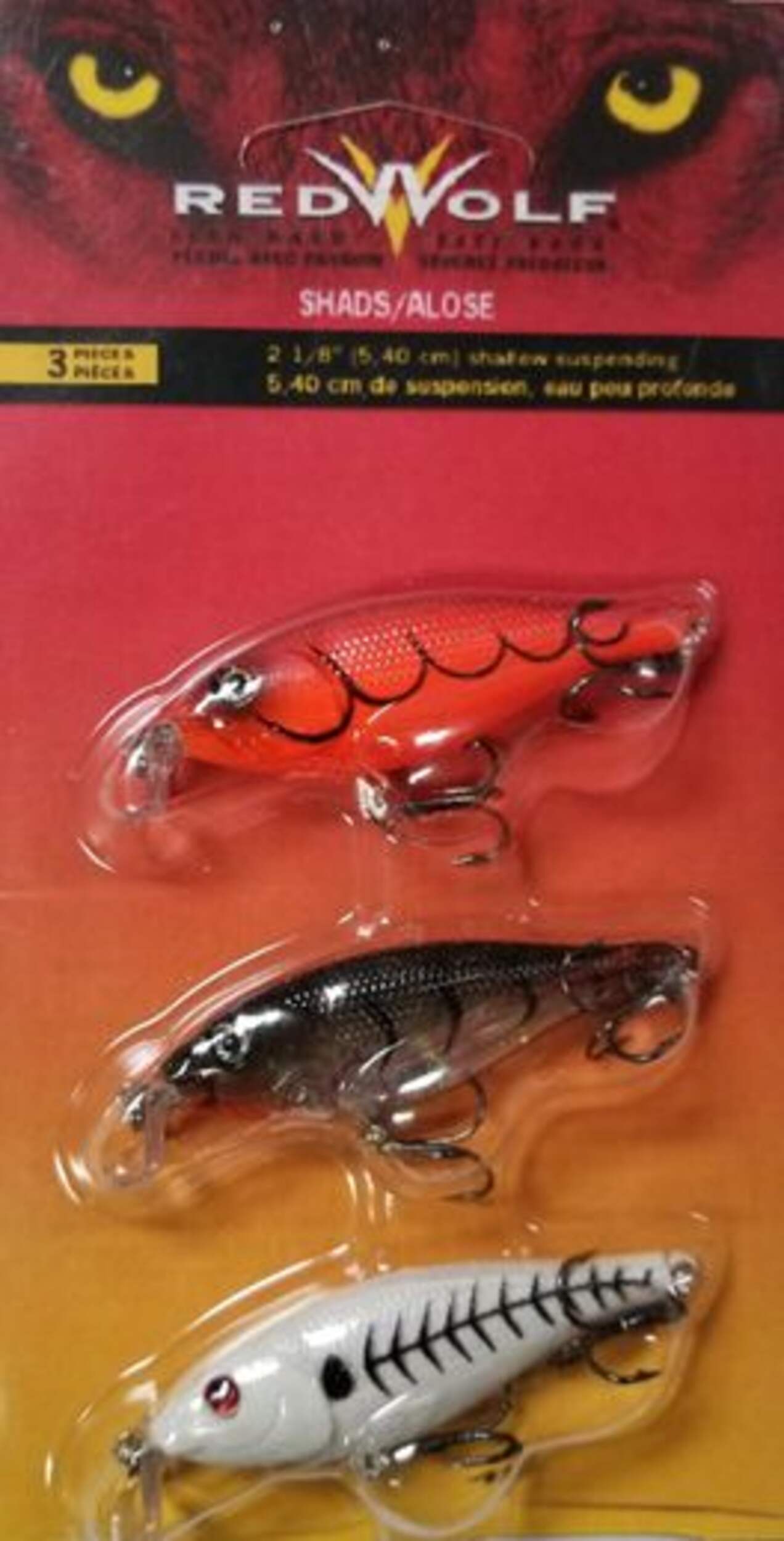 Redwolf Shad Crankbait, 3-pk Front_Flat