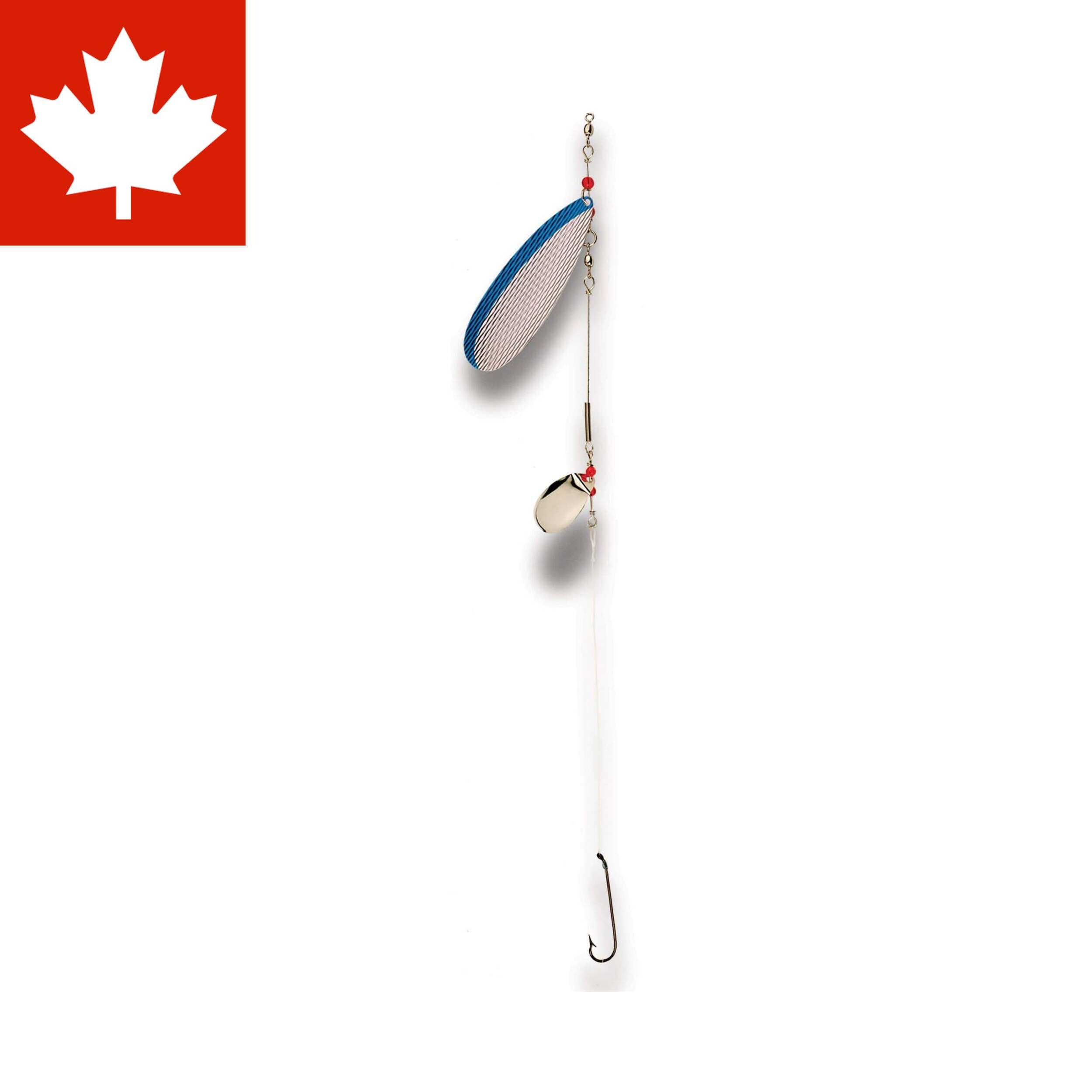 Leurre Lucky Strike spécial du lac, bleu nickel martelé, 17 po Overhead_Flat