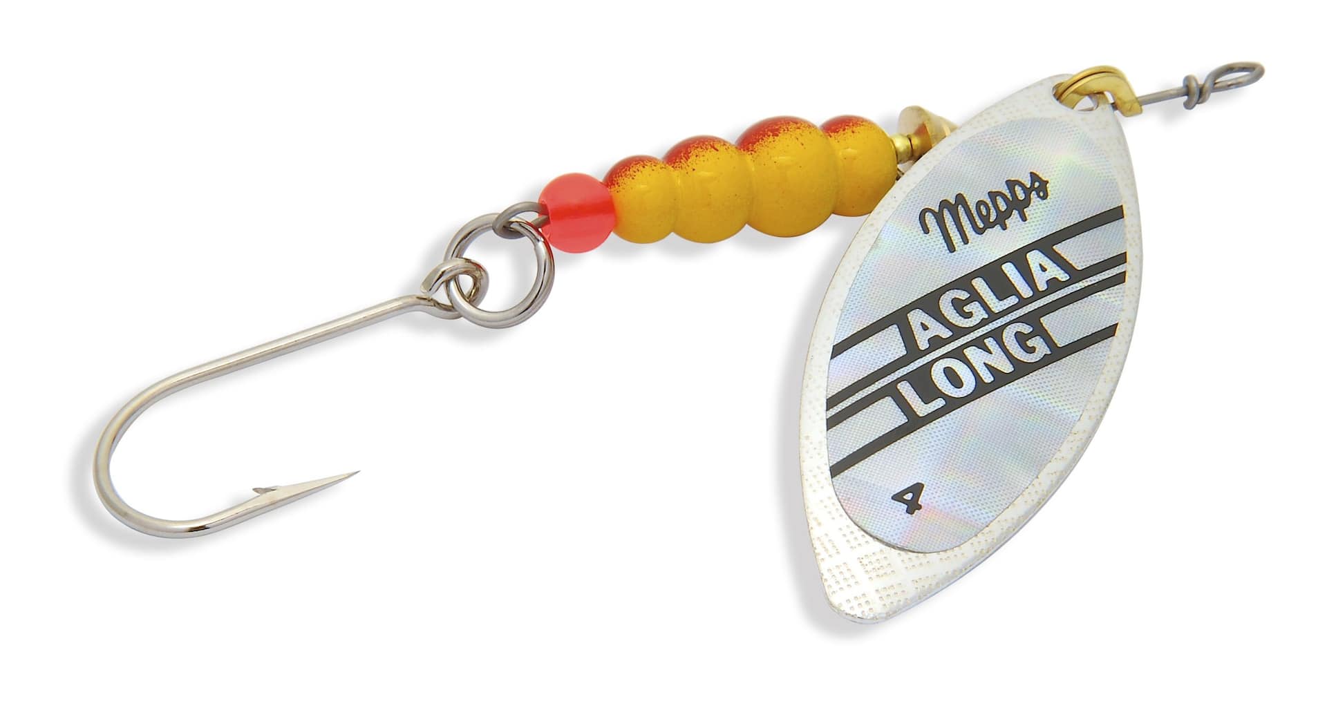 Mepps Aglia Long Spinner Lure with Siwash Hook, Rainbow Prism, 1/3-oz