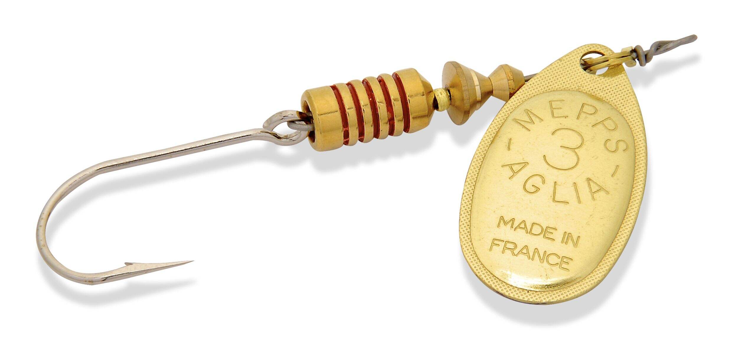 Mepps Aglia Spinner Lure with Siwash Hook, Gold, 1/4-oz Side_Right