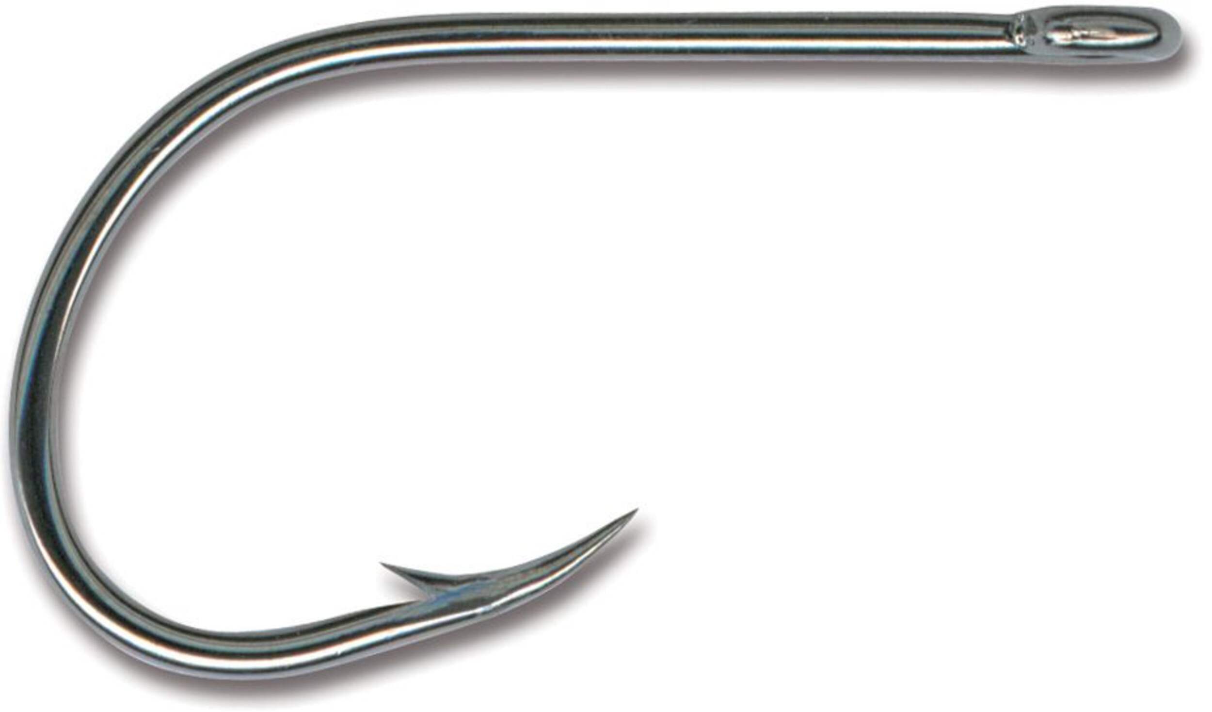 Mustad Big Gun Open Eye Siwash Hook, Black Nickel, #2 Side_Left