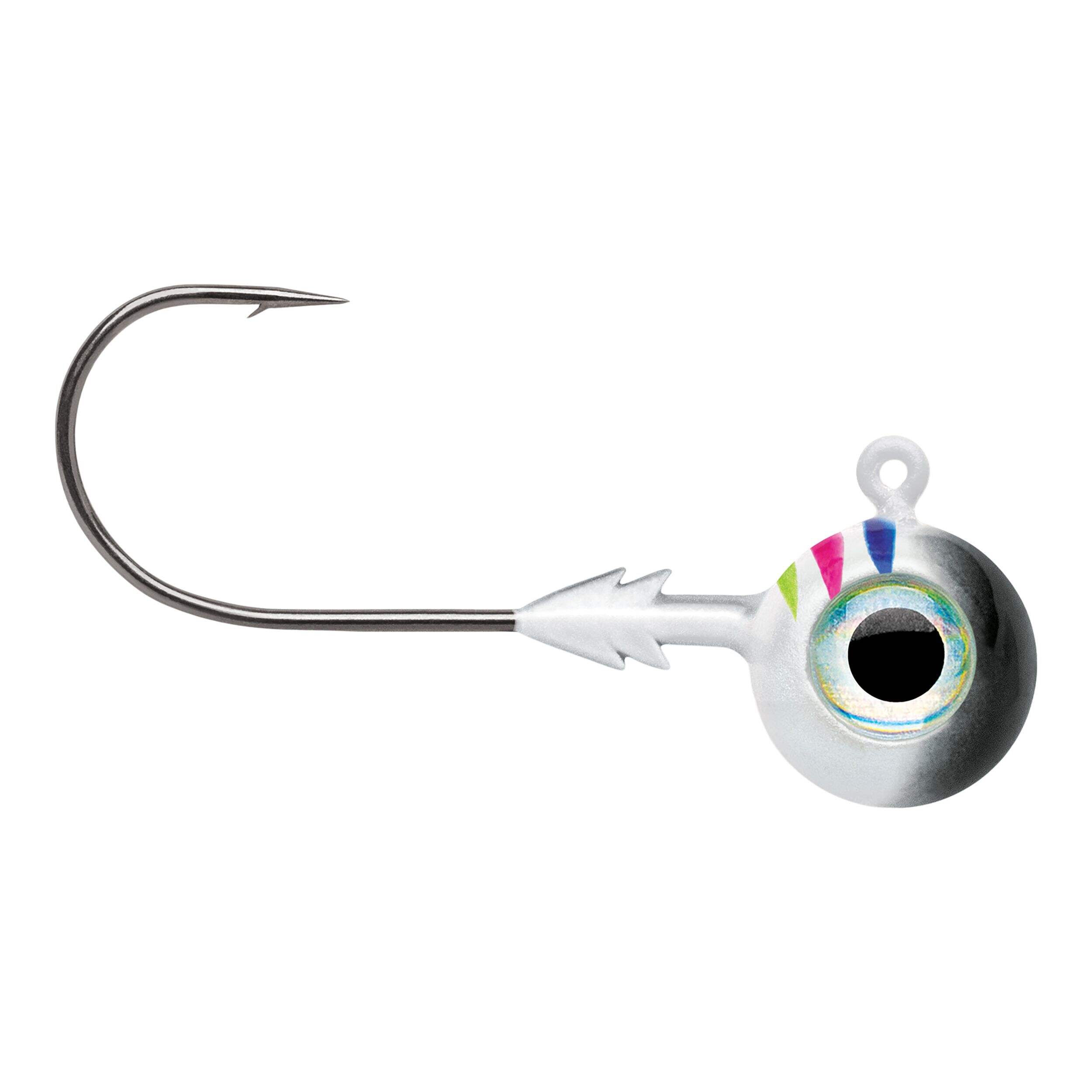 VMC Tungsten Moon Eye Jig, Glow Black Wonderbread, 1/4-oz Side_Right