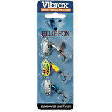 Blue Fox Super Vibrax Tri-Pack Spinners, Size 1, Silver/Firetiger Blue Front_Flat