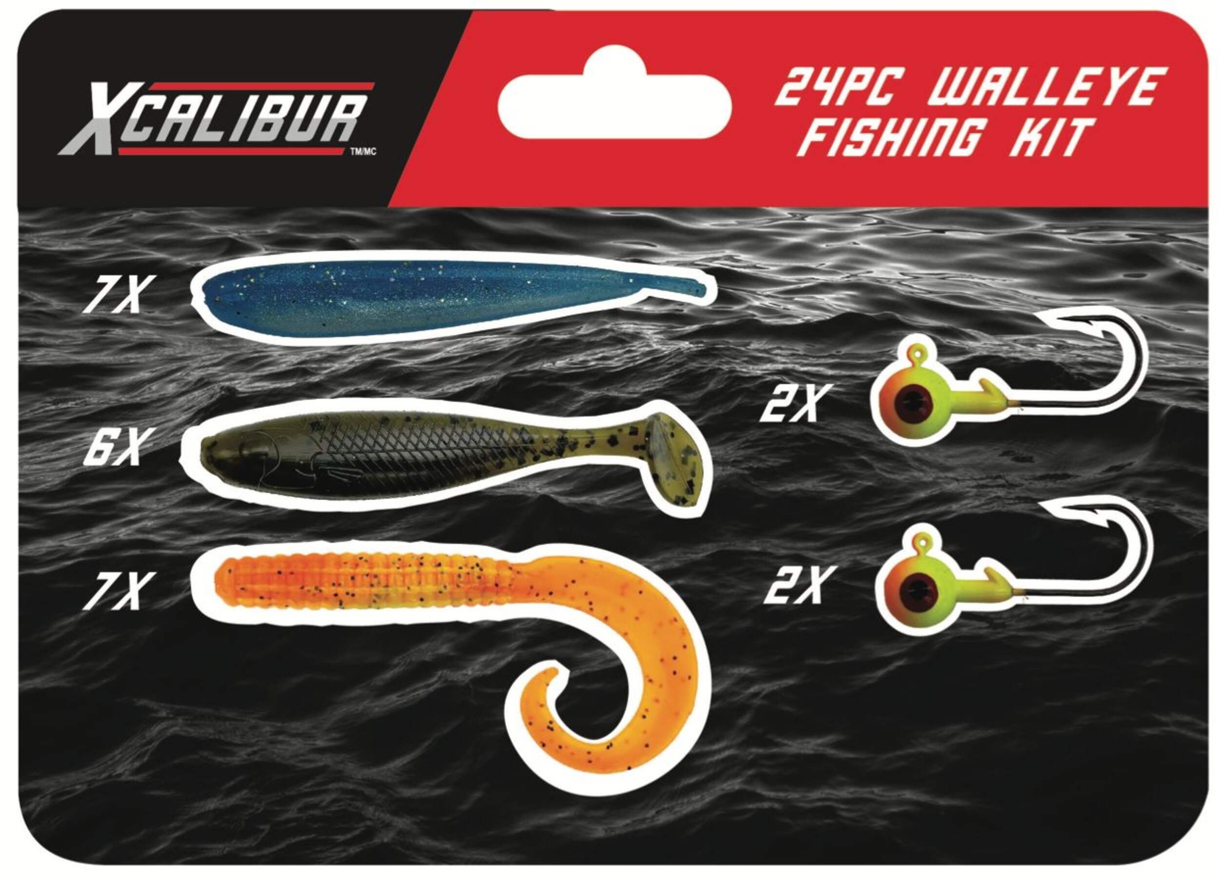 Xcalibur Walleye Fishing Kit, 24-pk Front_Flat