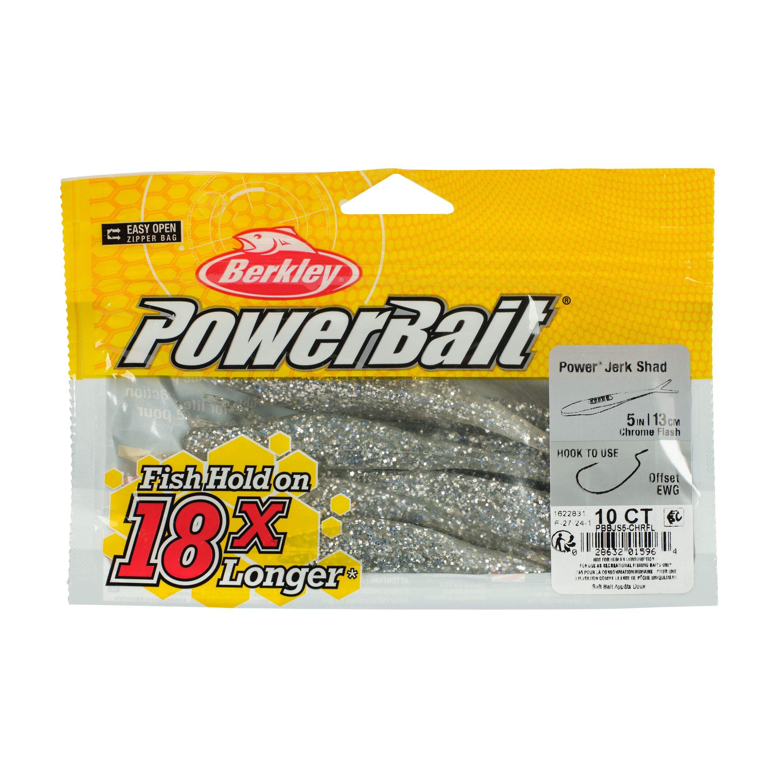 Berkley PowerBait® Power® Jerk Shad, Size 5-in, Chrome Flash Front_Flat