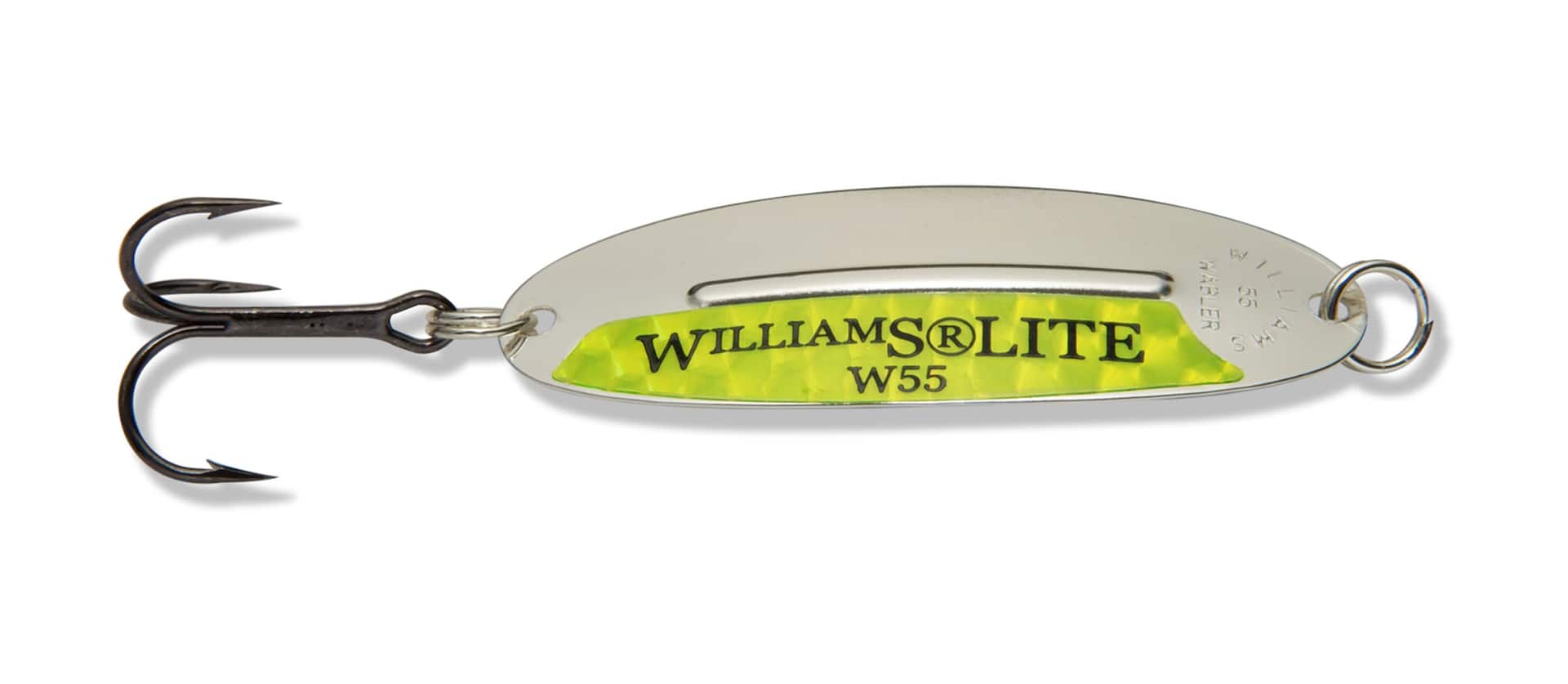 Williams W55 Wabler Fishing Lure, 1/4-oz, Light Chartreuse