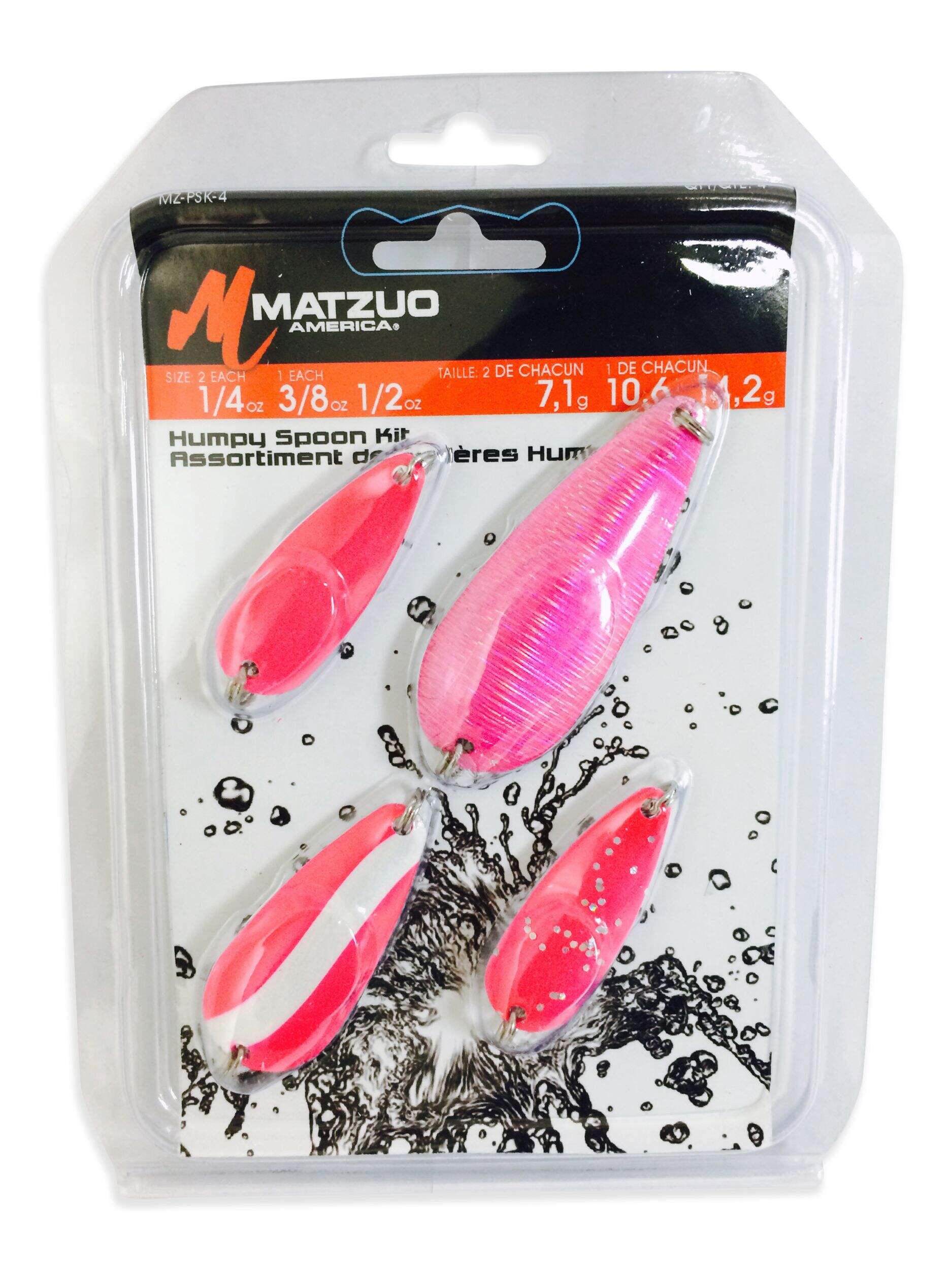 Matzuo Pink Salmon Spoon Kit, 4-pk Front_Flat