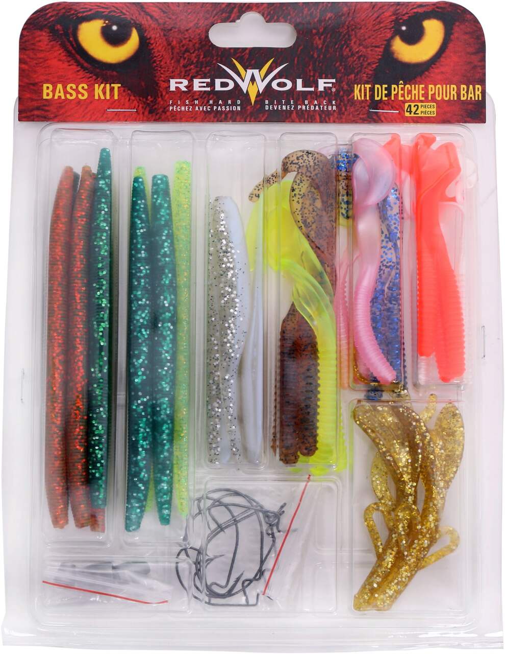 Red Wolf Bass Lure Kit, 42-pc