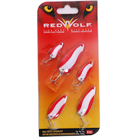 Red Wolf Red & White Spoon Lure Kit, 5-pc