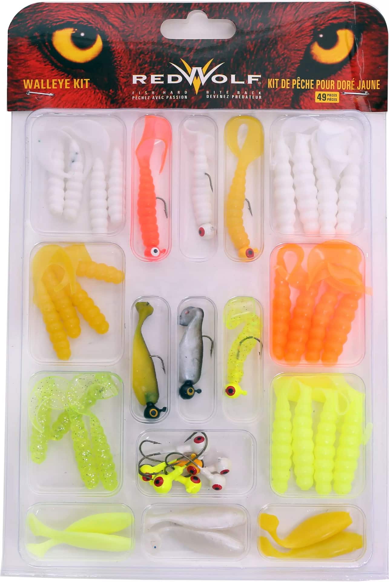 Red Wolf Large Walleye Tackle Kit, 49-pc