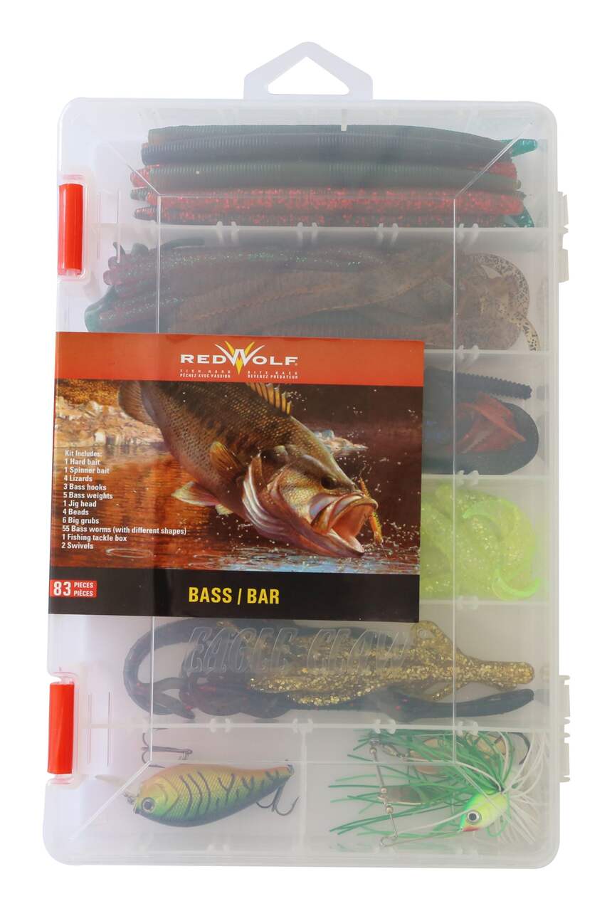 Red Wolf Big Bass Lure Kit, 83-pc