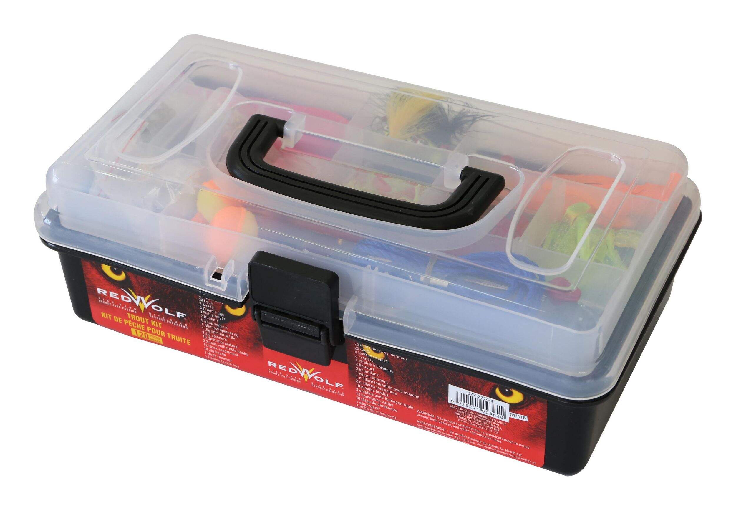 Red Wolf Trout Lure Kit, 120-pc Front_Angled_Left