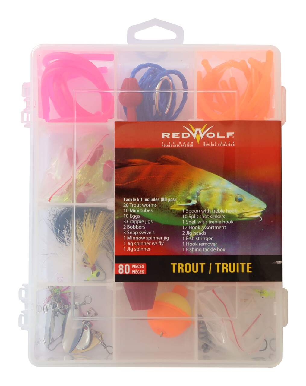 Red Wolf Trout Lure Kit, 80-pc