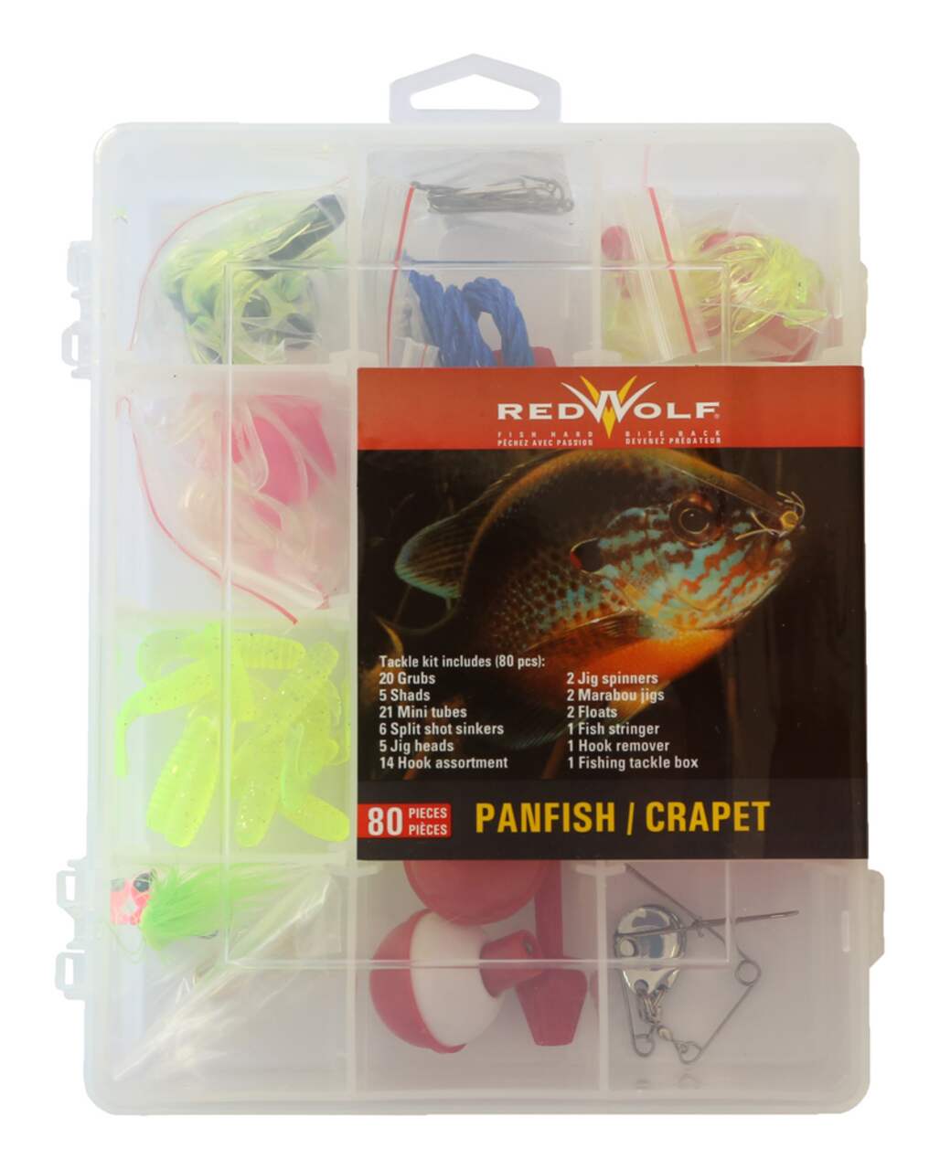 Red Wolf Pan Fish Lure Kit, 80-pc