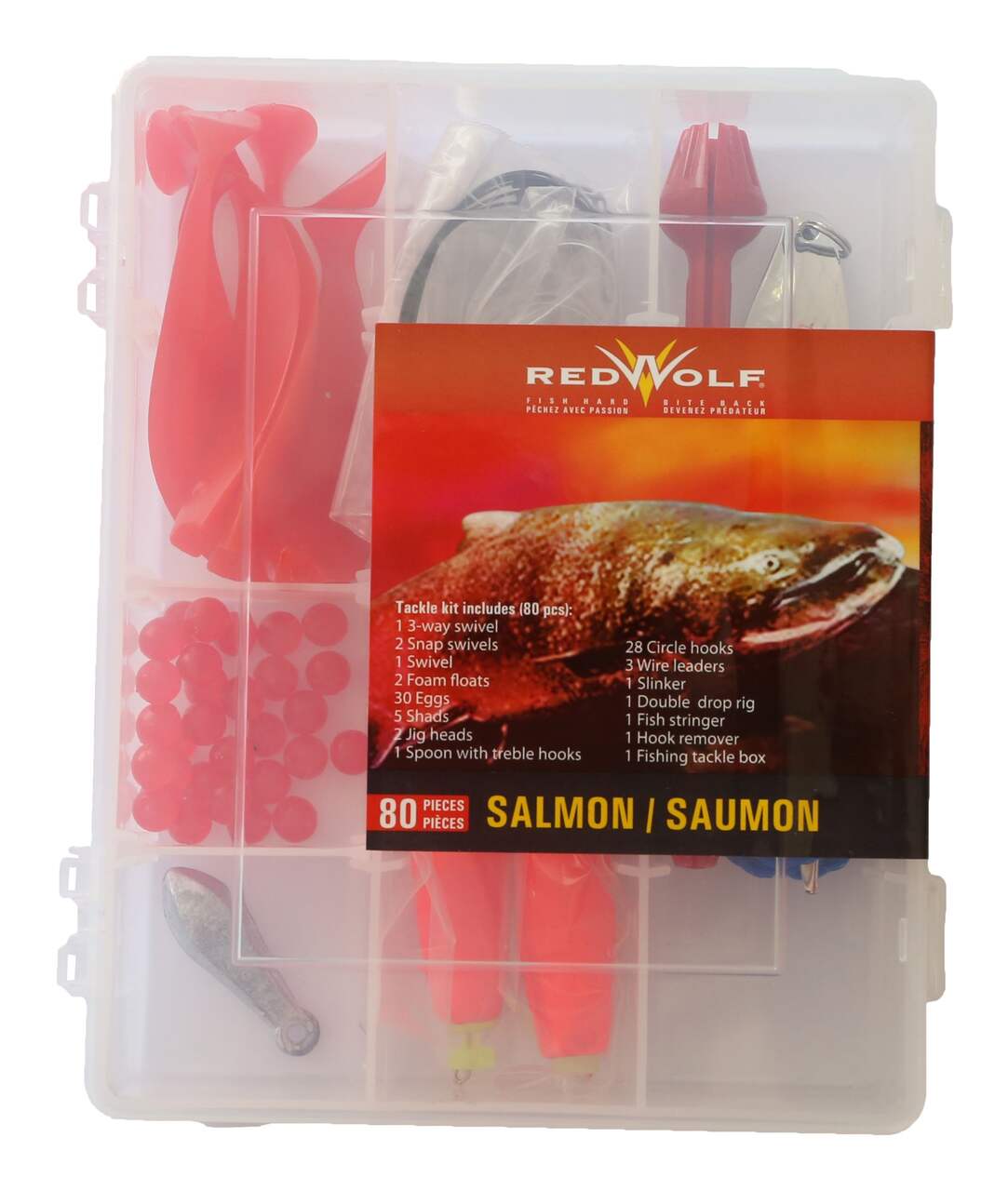 Red Wolf Salmon Lure Kit, 80-pc