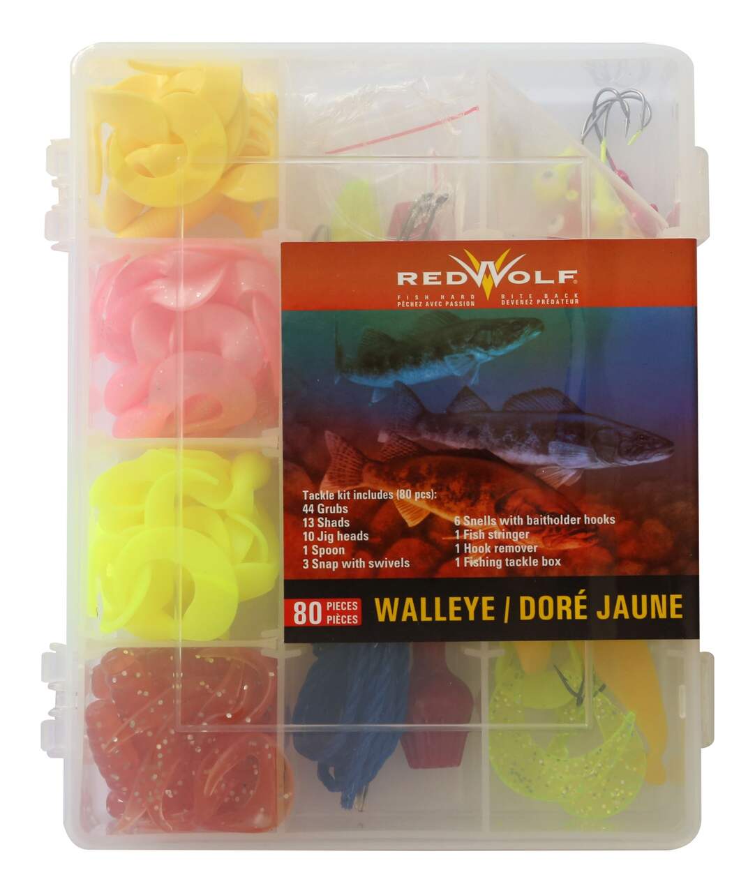 Red Wolf Large Walleye Tackle Kit, 49-pc