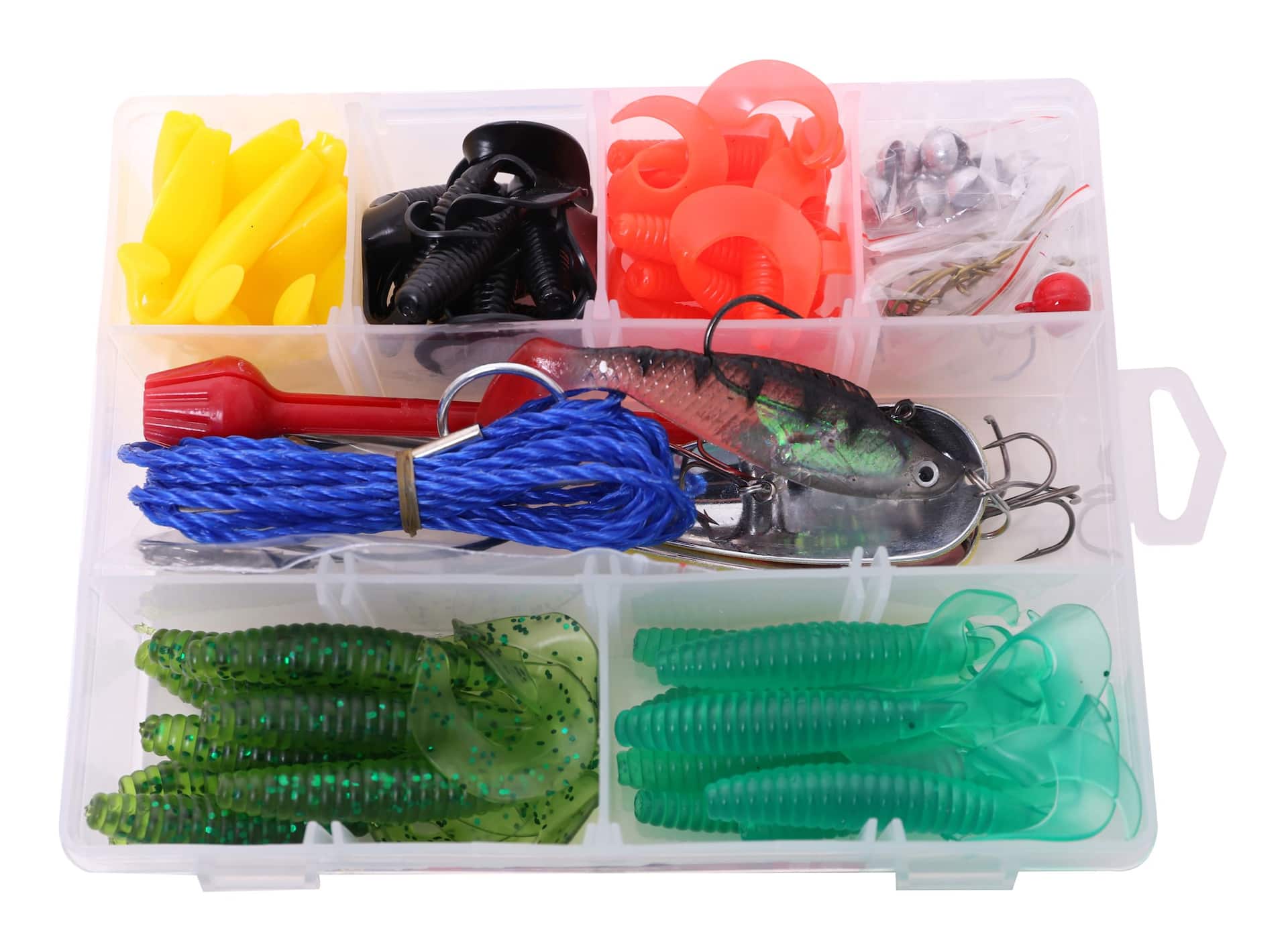 Fishing Starter Kit for Kids & Beginners Lures Hooks Weights by
