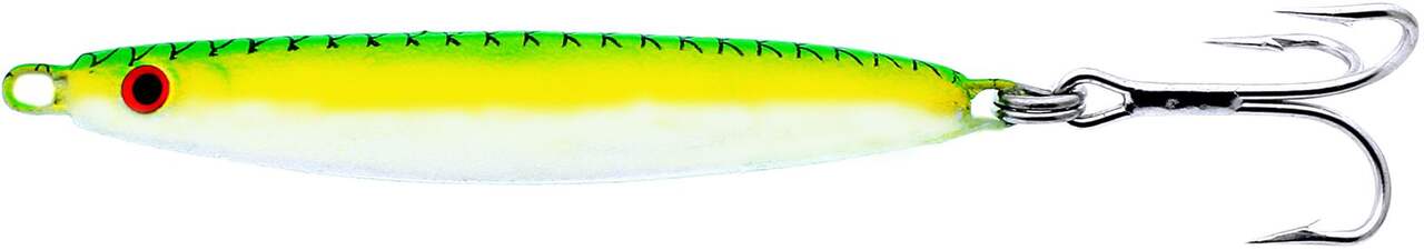 Gibbs Delta Minnow #60 Lure, Glow Green Yellow White, 2-oz