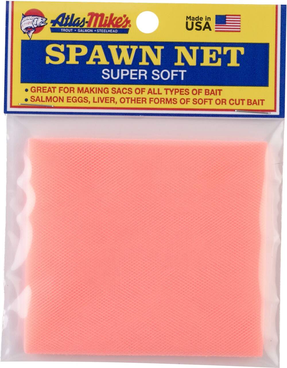 Atlas Mike's Spawn Net Squares, Peach, 3 x 3-in