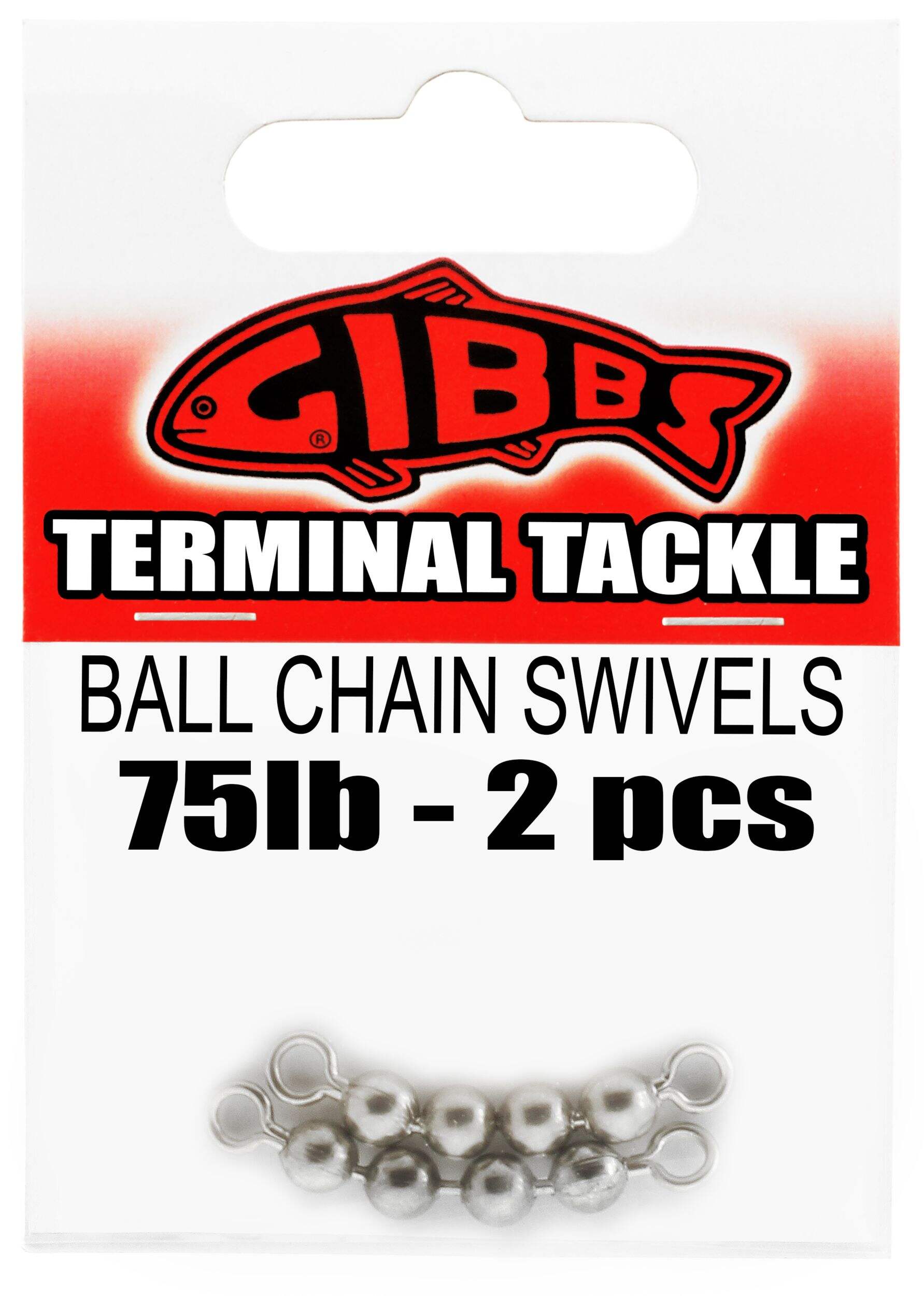 Gibbs Delta Ball Chain Swivel, 75-lb, 2-pc Front_Flat