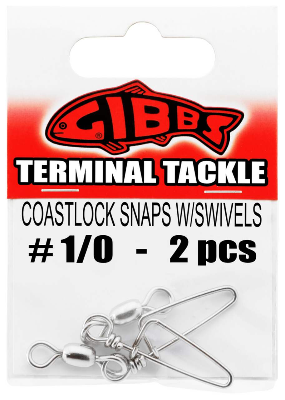 Gibbs Delta Coast Lock Snap with Swivel, 1/0, 2-pc