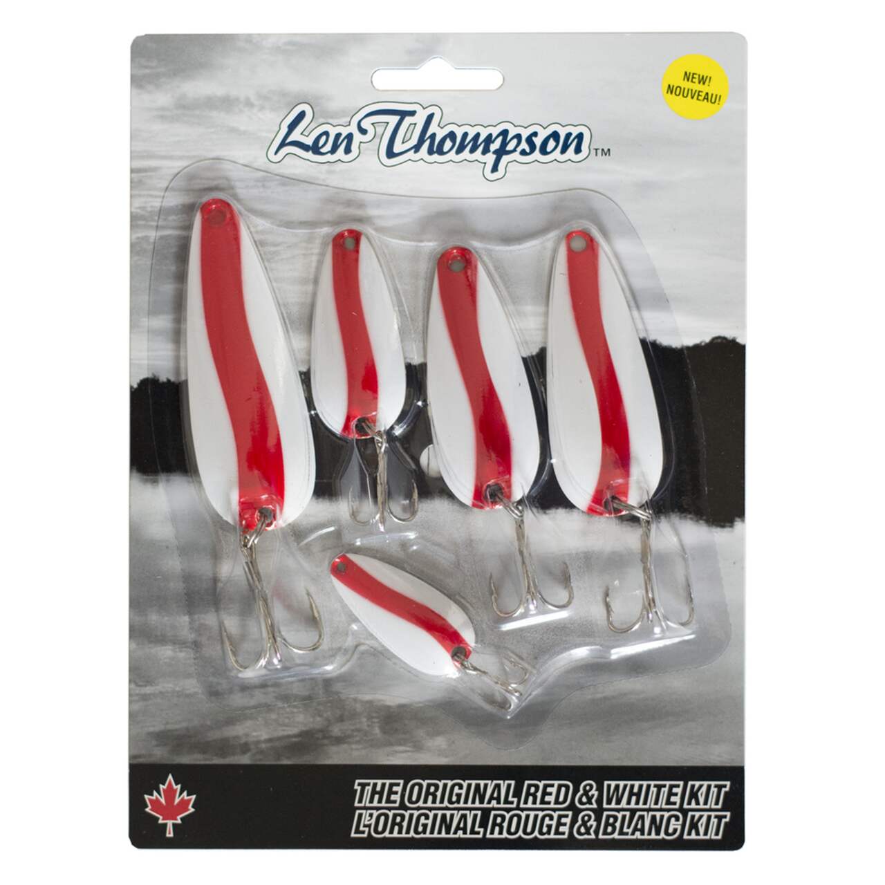 Len Thompson Classic Series Spoon Lure Kit, Red/White, 5-pk