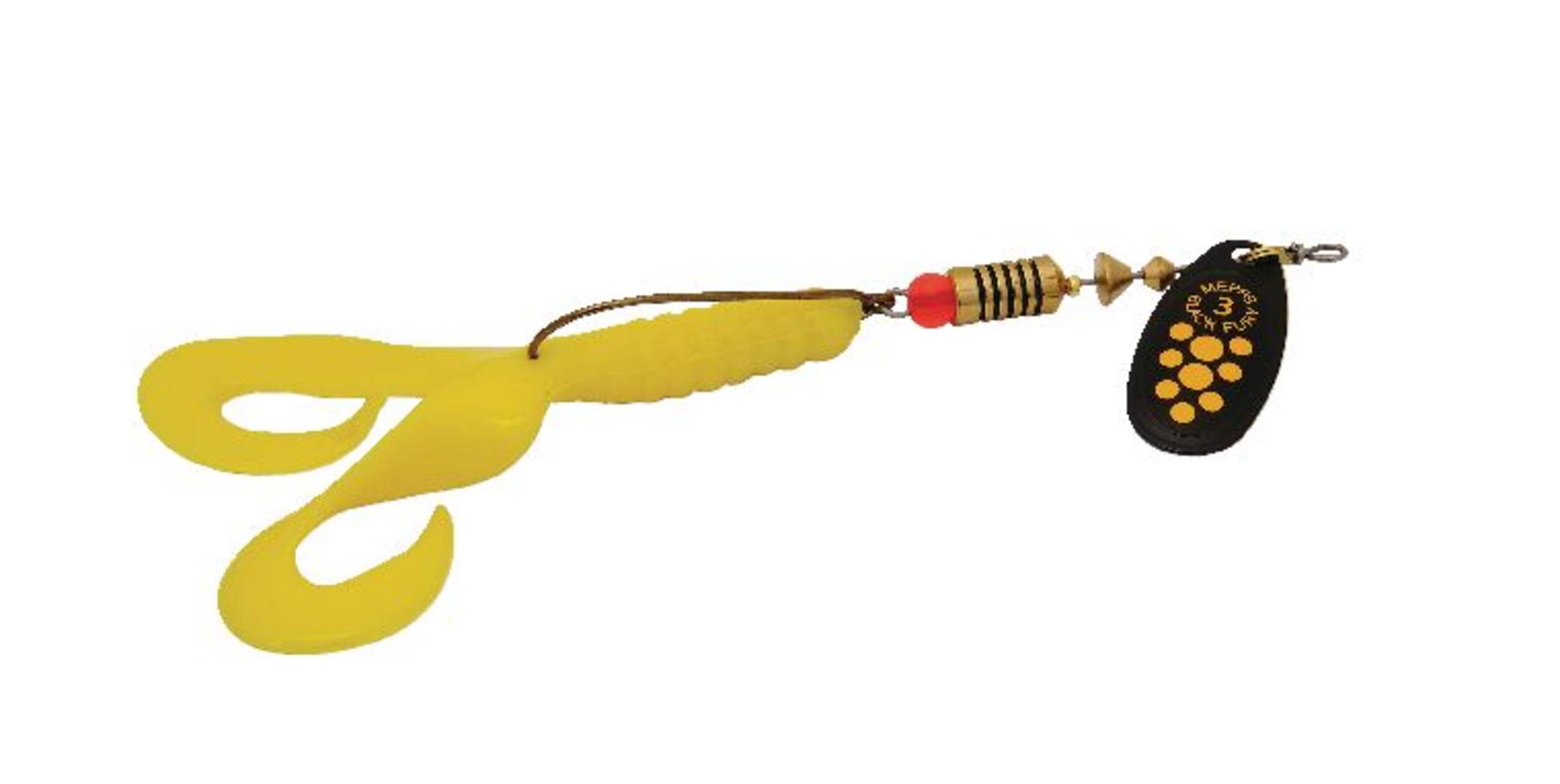 Mepps Black Fury Combo with Double Tail, #3 Overhead_Flat