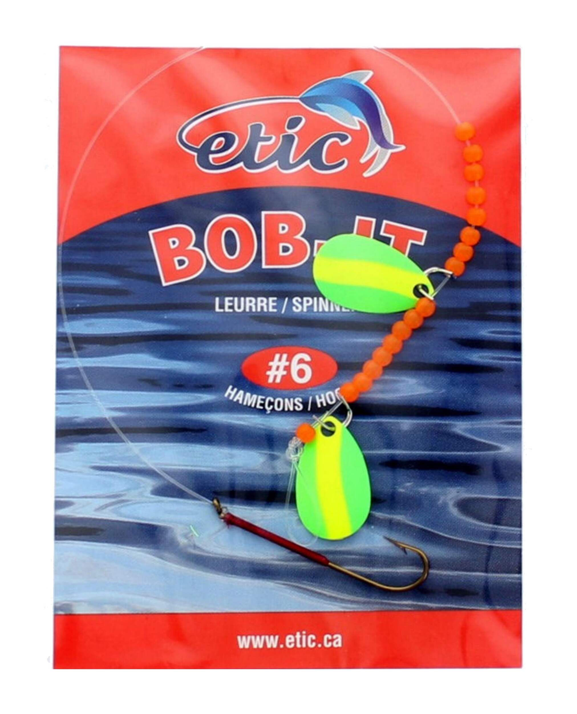 Etic Indiana Double Blade Spinner, Green, Hook #6, Size 1 Front_Flat