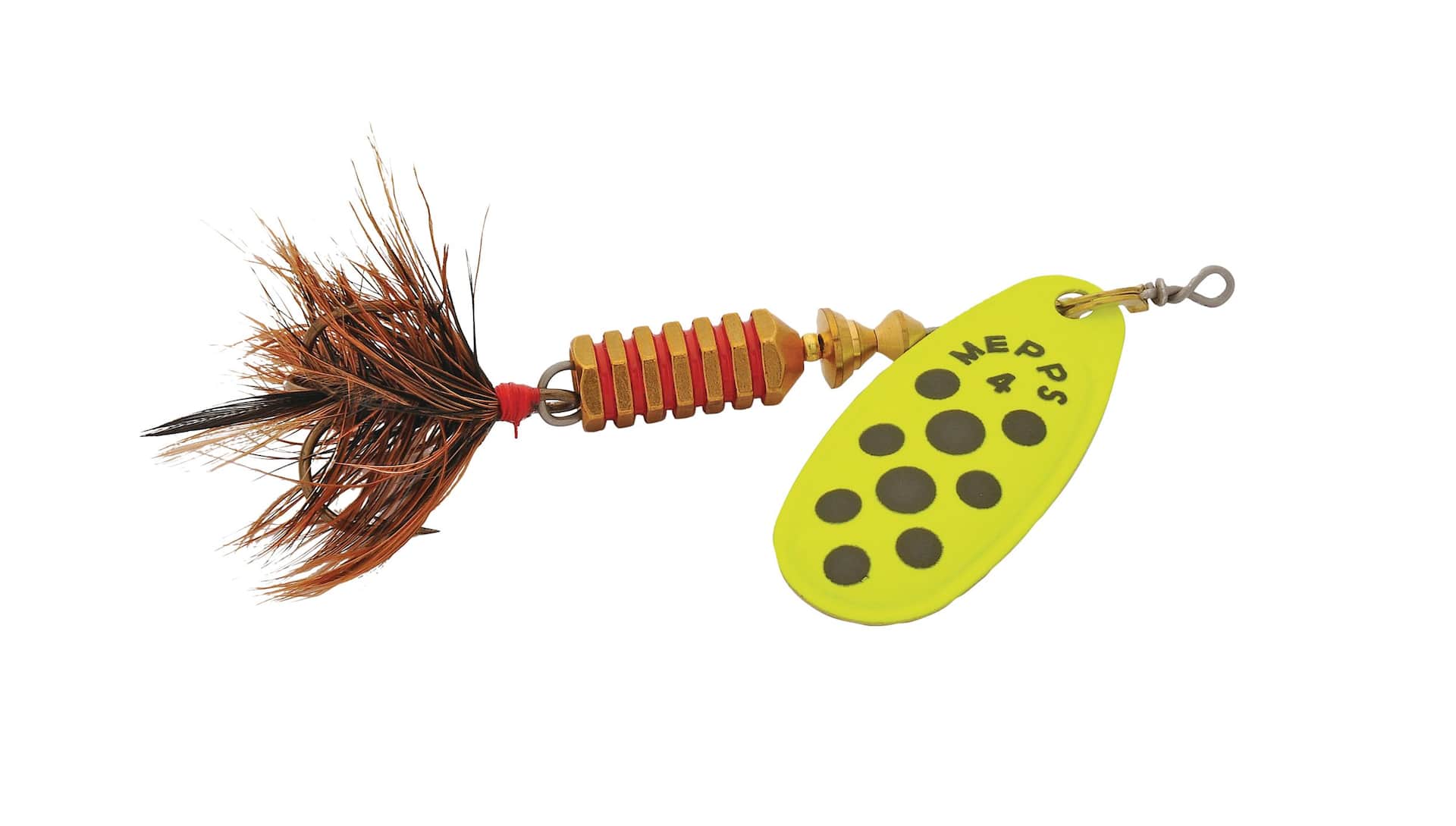 Mepps Comet Dressed Lure, Copper Chartreuse