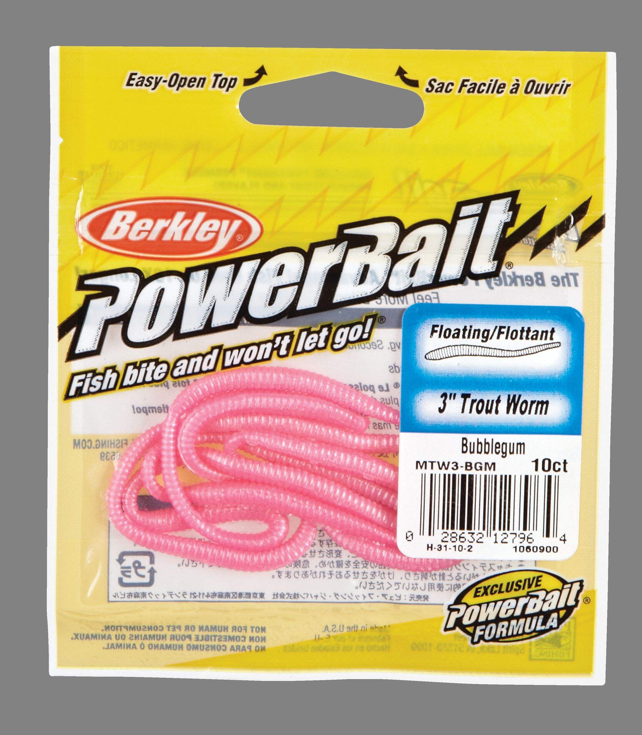 Berkley Gulp Fat Floating Trout Worm, 2.5-in Front_Flat