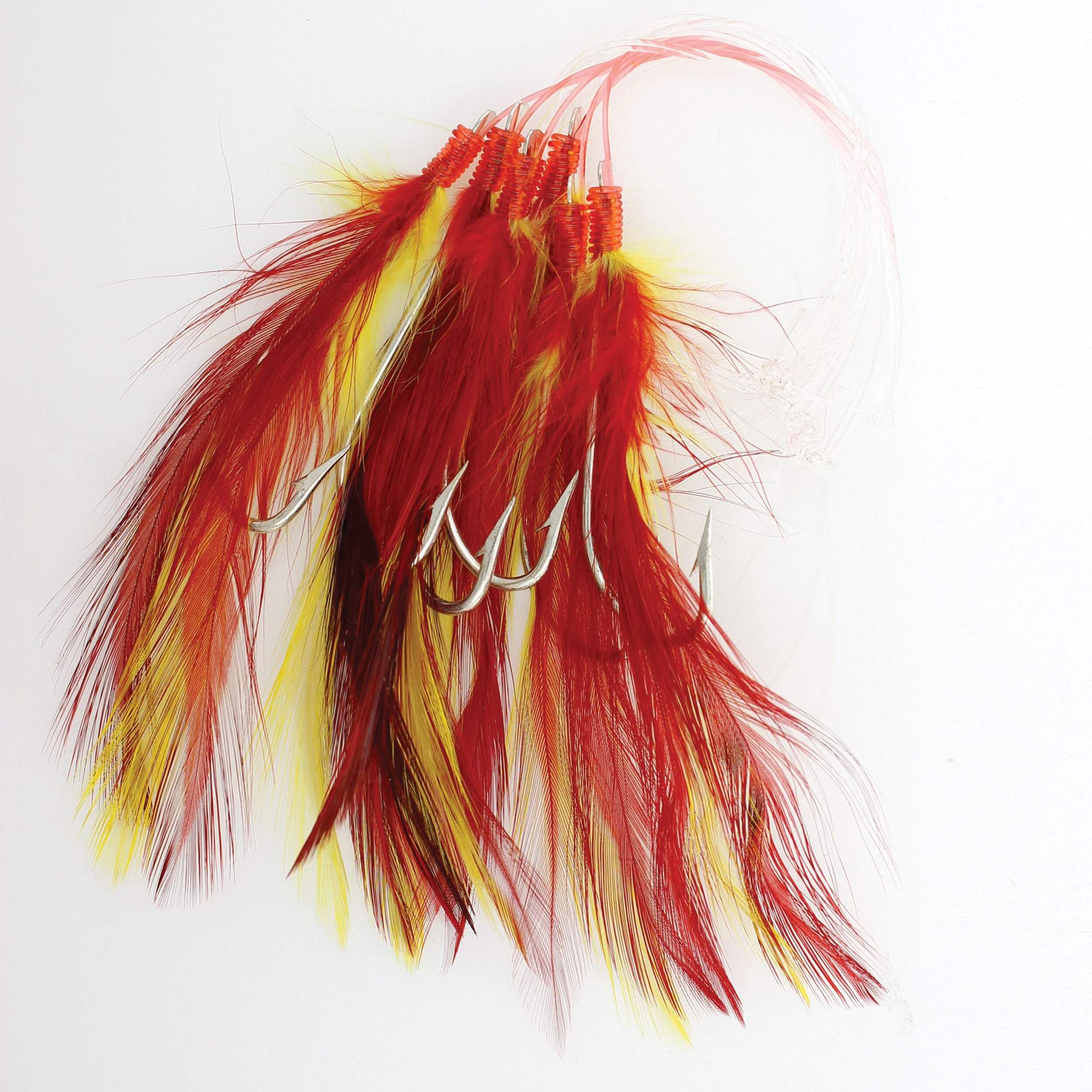 Montages Mustad Cod, rouge et jaune, taille 7 Overhead_Flat