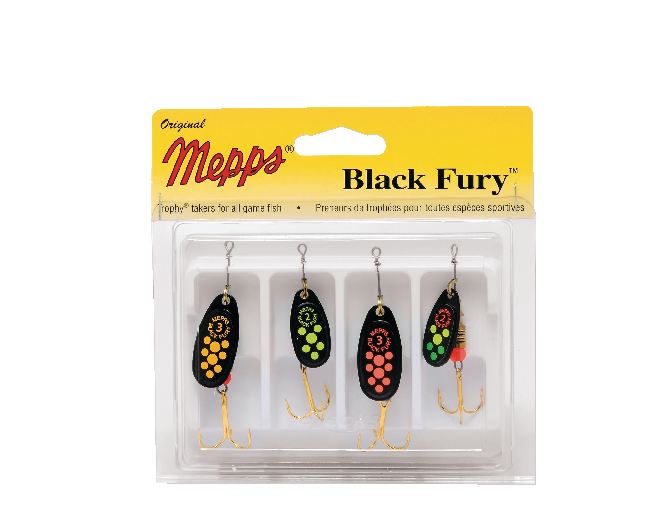 Mepps Black Fury Spinner Lure Kit, 4-pk