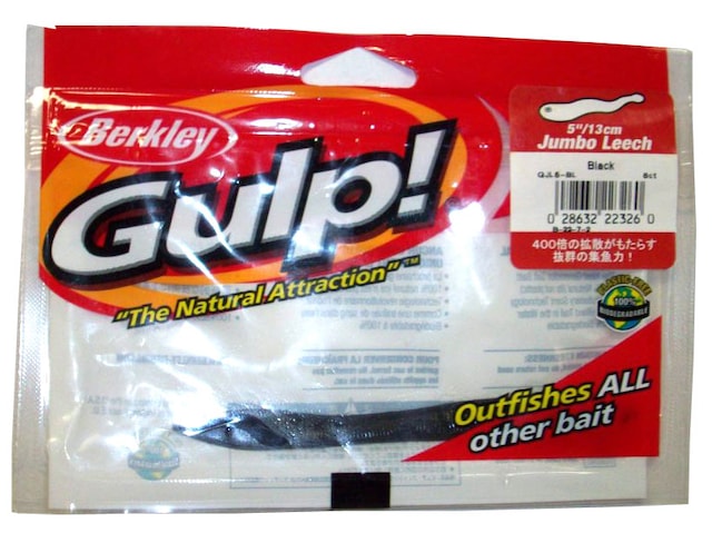 Berkley Gulp! Alive! Leech Fishing Bait, Black