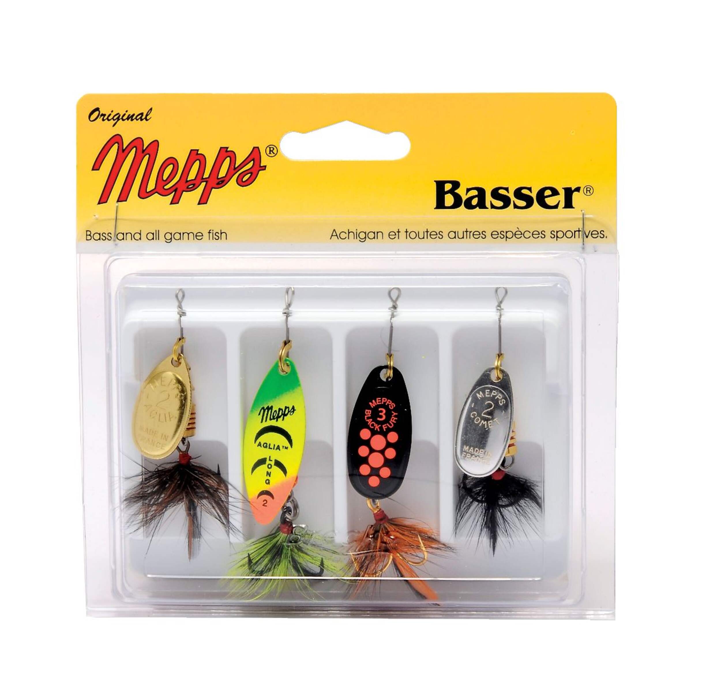 Mepps Basser Kit, Dressed Lure Front_Flat