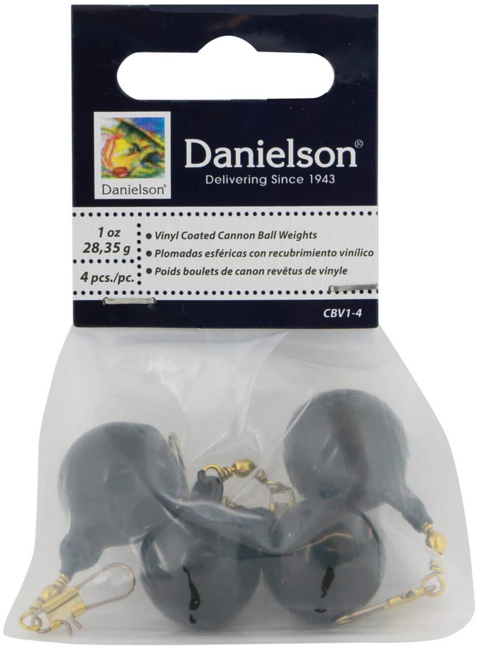 Danielson Vinyl Cannon Ball Sinkers, 1-oz, 4-pk