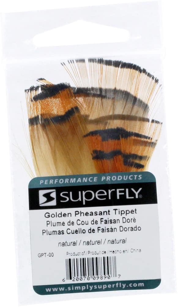 Fly Tying Golden Pheasant Tippet Super Selected Feathers Hot Orange 10 Pack 