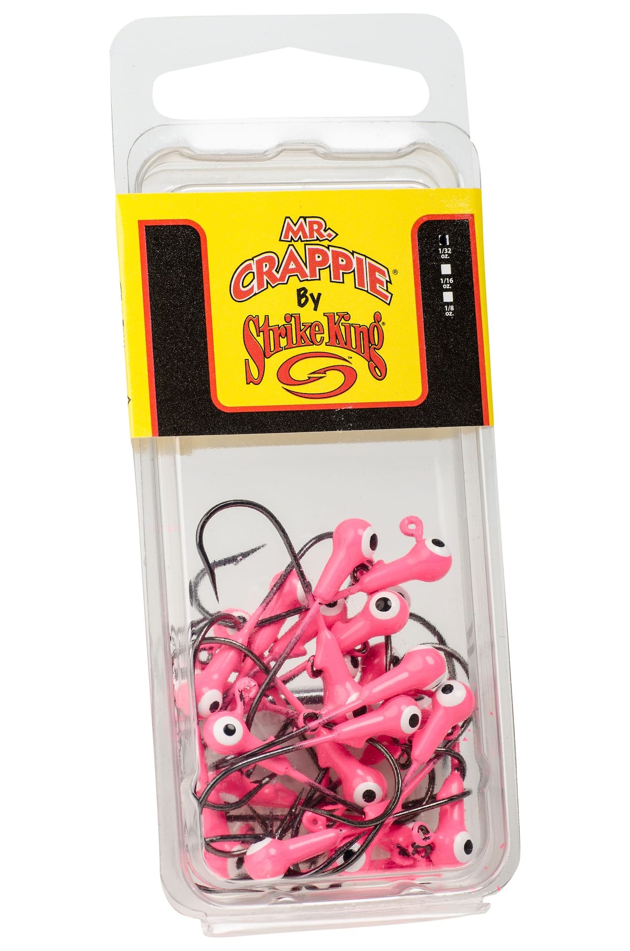 Luck-E-Strike, Crappie Magic Jig Heads, 1/32, Yellow, 25 Count 