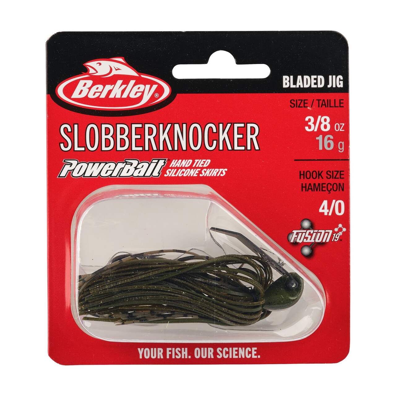 Berkley SlobberKnocker Bladed Jig with Hand Tied PowerBait® Flavoured  Skirt, Assorted Colours, 3/8-oz