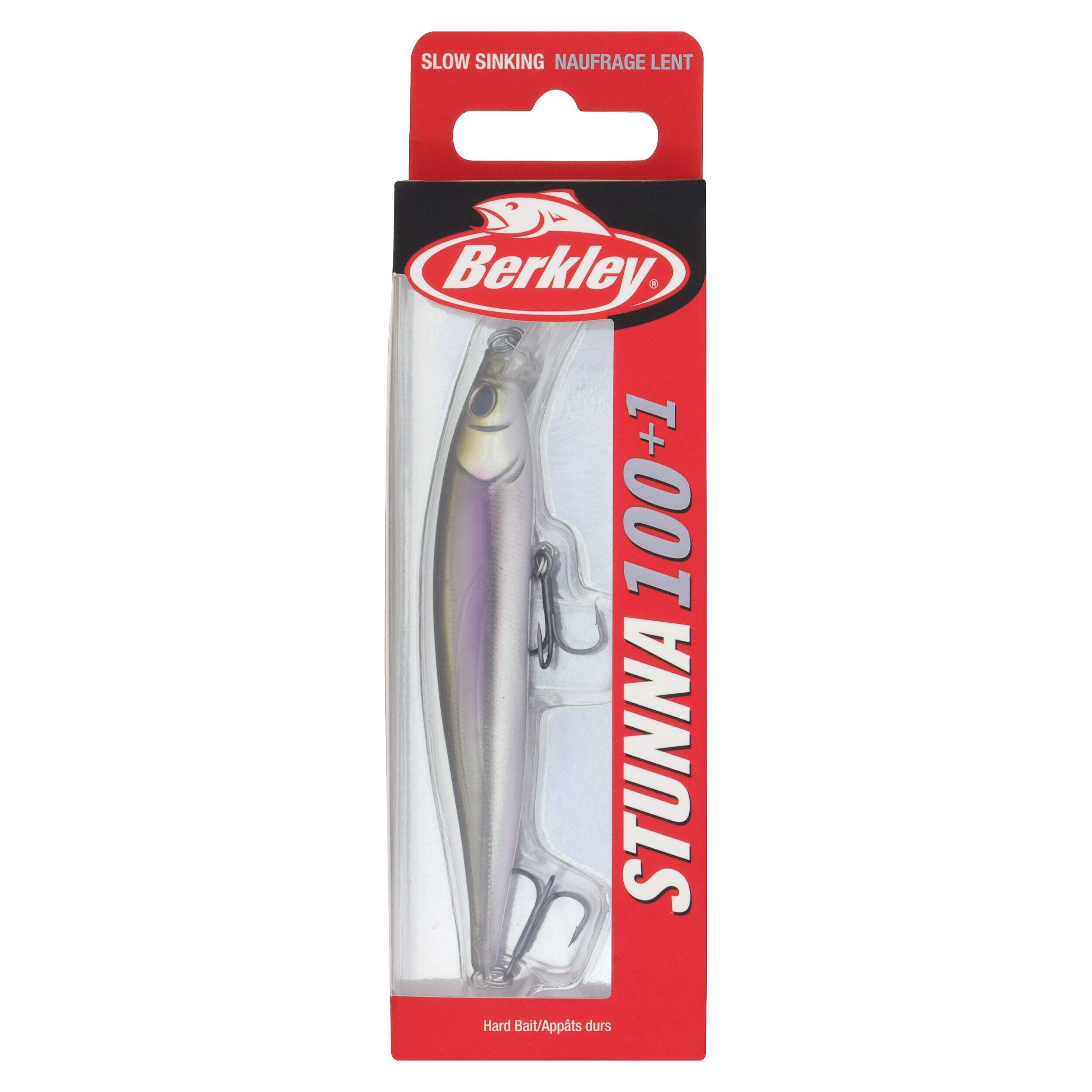 Leurre de pêche Berkley Stunna taille 100+1, 3 po, Wakasagi Front_Flat
